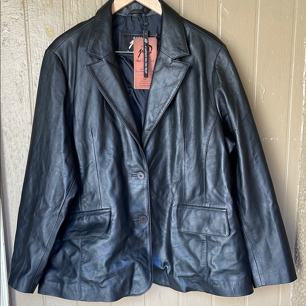 Jild Black Blazer-Style Leather Jacket